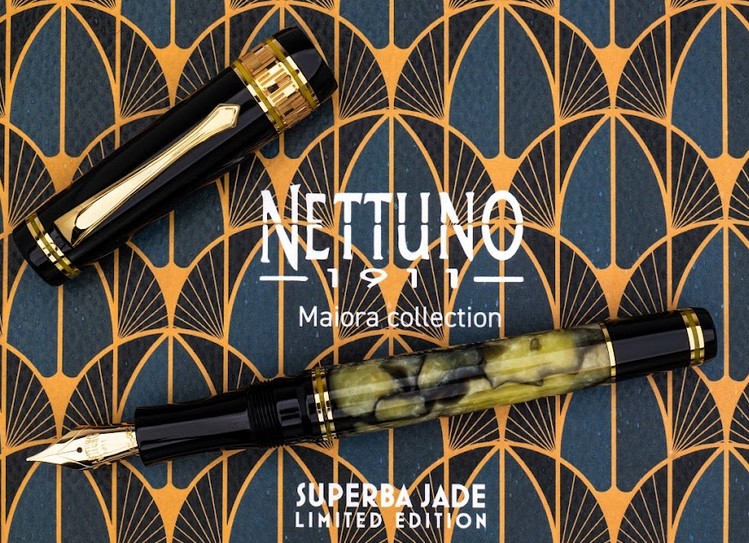 Nettuno Superba Jade Celluloid Limited Edition Fountain Pen